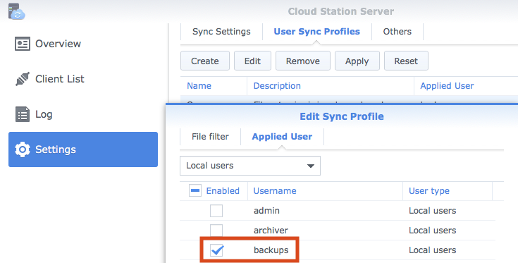 synology cloud station client sync